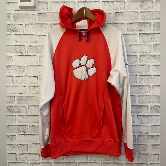 Men’s Clemson tigers Columbia orange & white hooded sweatshirt pullover Medium - Picture 1 of 4